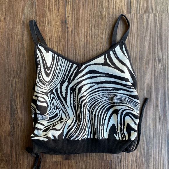 Dolls Kill Tops - Social Scene Zebra Striped Retro Crop Top